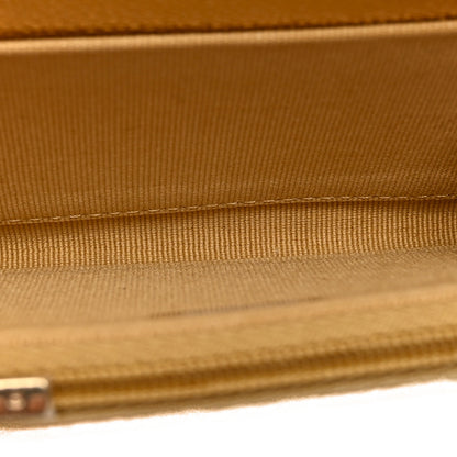 Chanel Metallic Caviar Quilted Flap Card Holder Wallet Gold 5 of 9