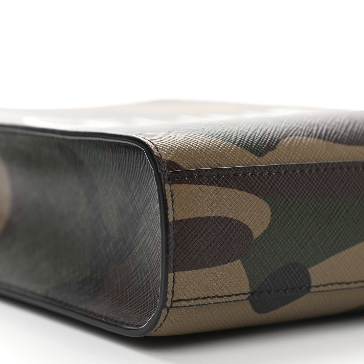 Canvas Calfskin Mini Vertical Cabas Khaki