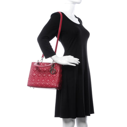 Christian Dior Lambskin Cannage Medium Lady Dior Fuchsia 3 of 8