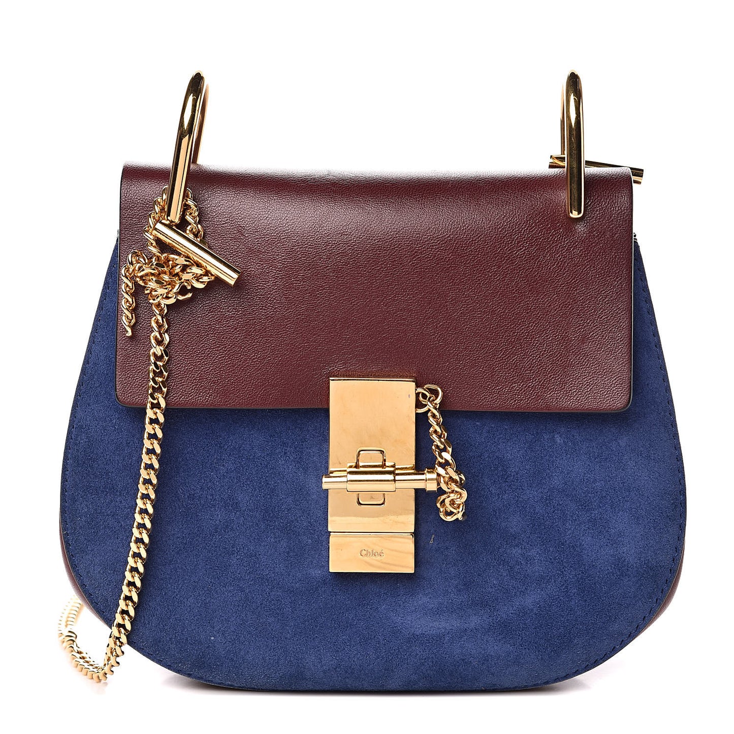 Lambskin Suede Mini Drew Shoulder Bag Dark Velvet