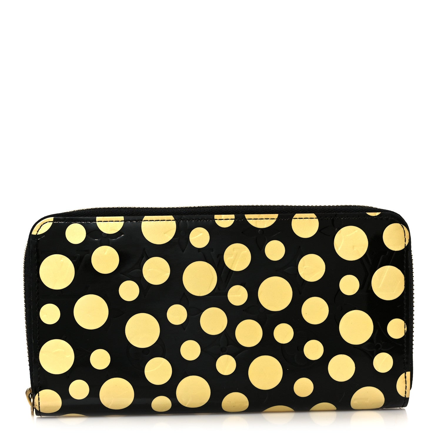 Louis Vuitton Vernis Kusama Infinity Dots Zippy Wallet Black 1 of 8