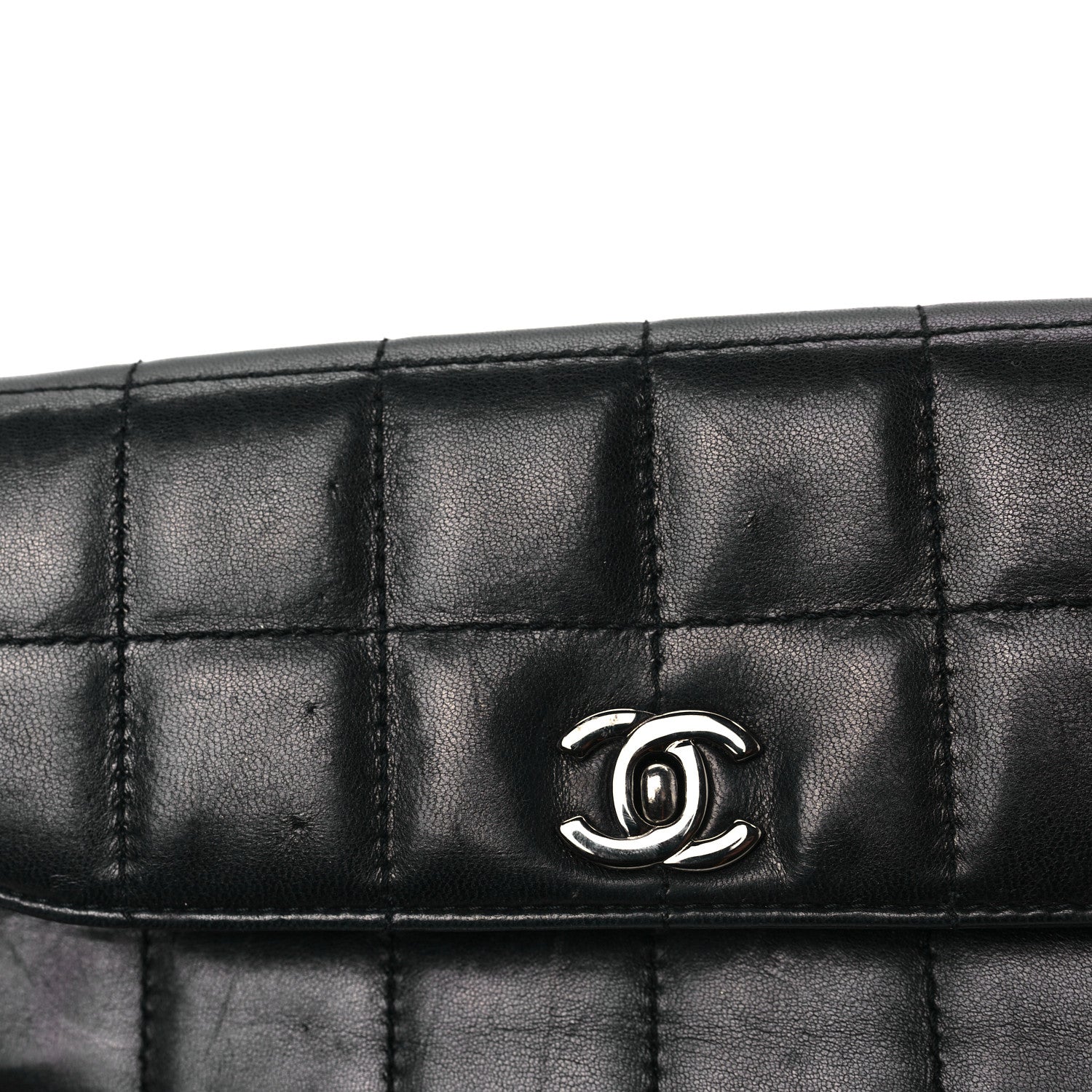 Chanel Lambskin Chocolate Bar Quilted Lambskin 3 Chain Flap Black 9 of 9