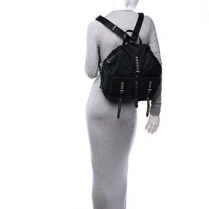 Prada Nylon New Vela Studded Backpack Black 2 of 9