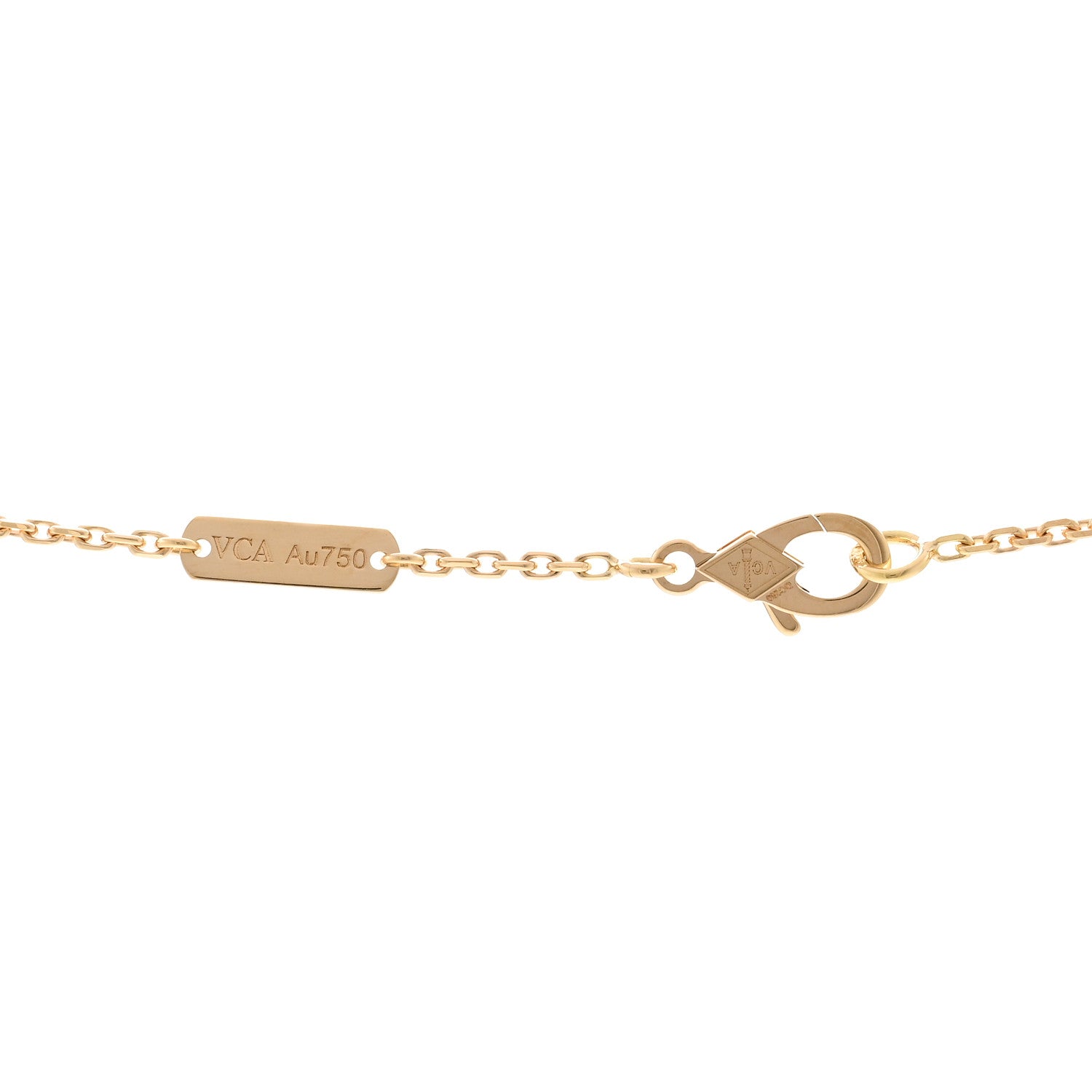 Van Cleef & Arpels 18K Yellow Gold Guilloche Vintage Alhambra Pendant Necklace 4 of 5