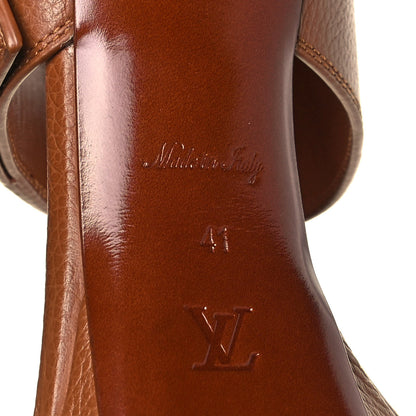 Louis Vuitton Grained Calfskin Horizon Platform Sandals 41 Cognac 6 of 9