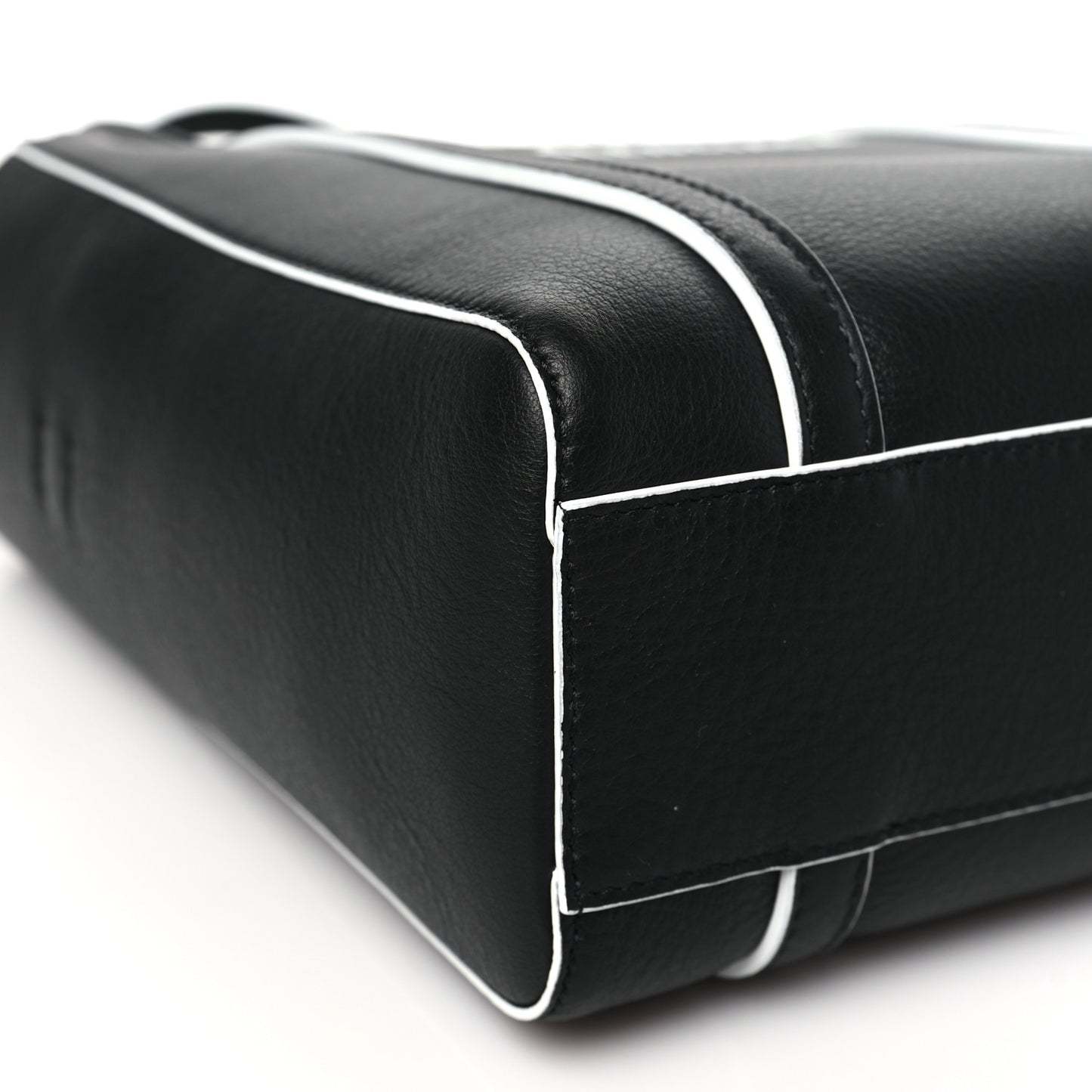 Smooth Calfskin Logo Double Sided XXS Everyday Tote Black White