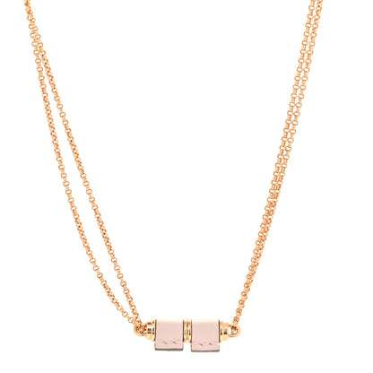Hermes Swift Rose Gold Charniere Pendant Necklace Mauve Pale 1 of 8