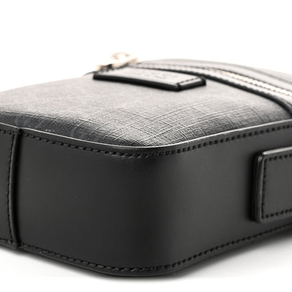 Gucci GG Supreme Monogram Appia Calfskin Web Small Camera Messenger Bag Black Grey 10 of 11