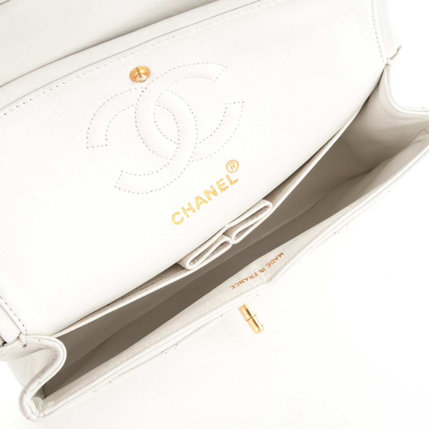 Chanel Lambskin Quilted Small Double Flap White 5 of 7