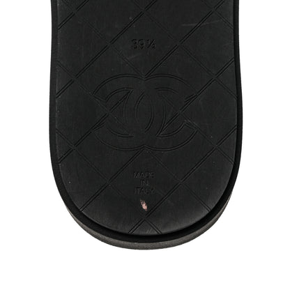 Chanel Lambskin Quilted Padded Charms Thong Sandals 39.5 Black 6 of 8