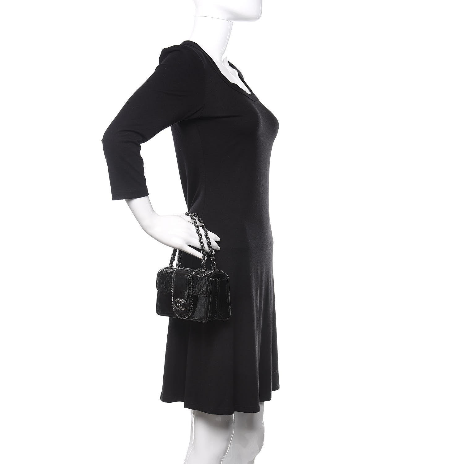 Chanel Patent Mini Madison Flap Black 2 of 11