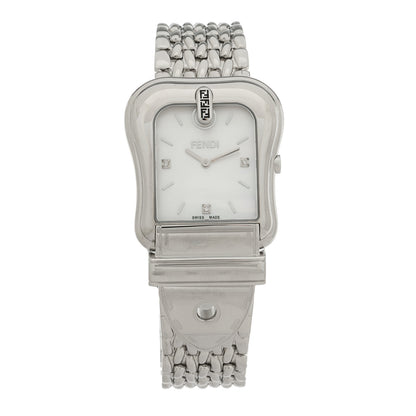 Fendi Stainless Steel Diamond Mother of Pearl 33mm Buckle Quartz Watch 1 of 5