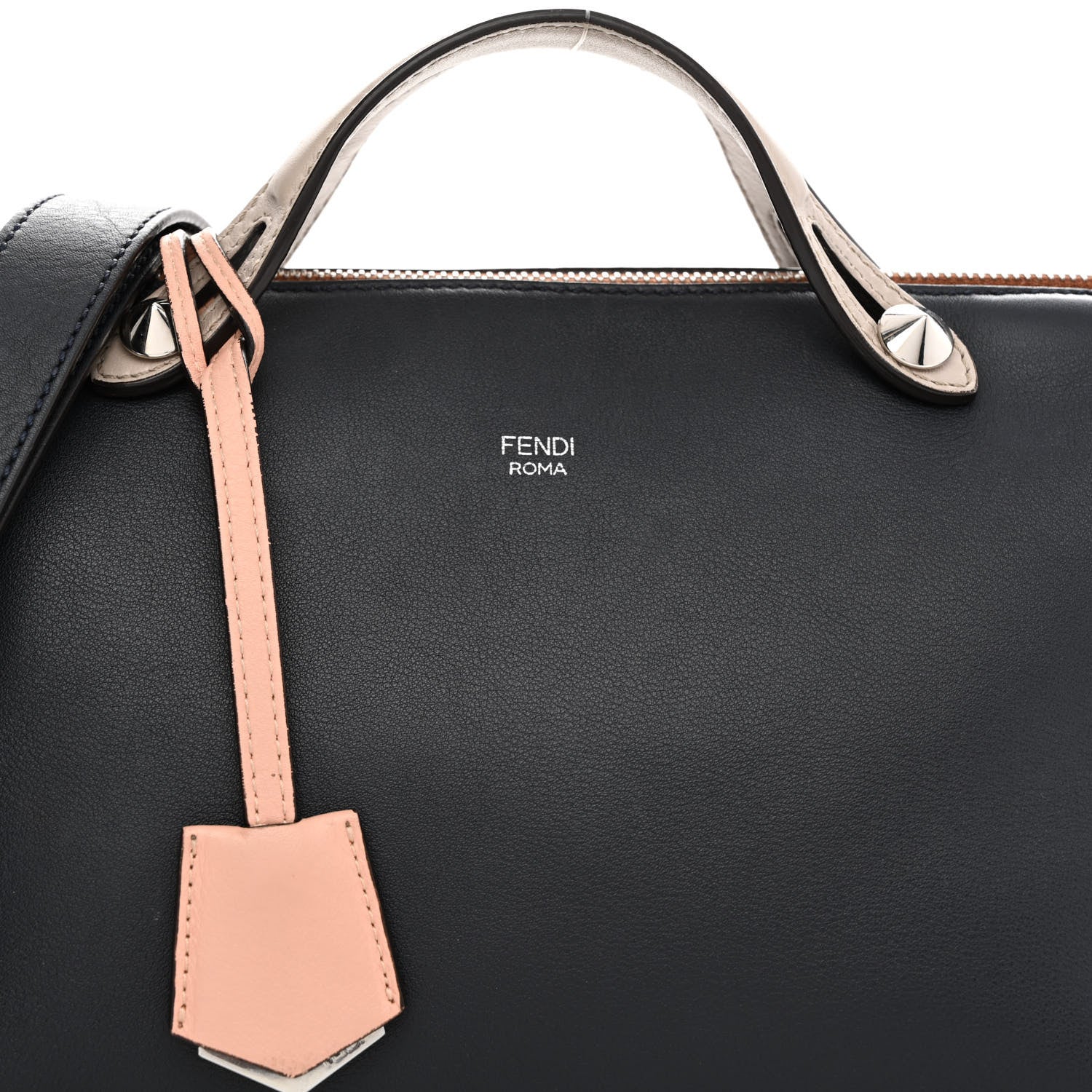 Fendi Vitello Dolce 4 Color Medium By The Way Multicolor Boston Bag Blue Notte Baby Pink 8 of 16