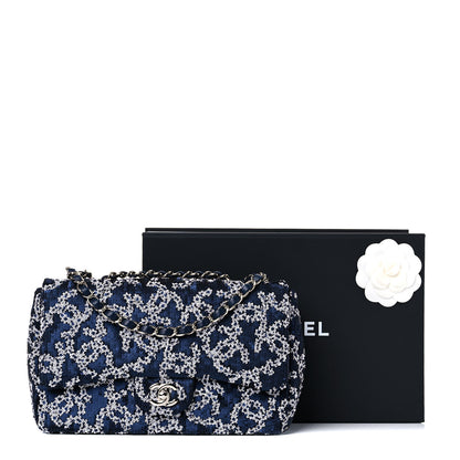 Chanel Lambskin Sequins Medium Single Flap Navy Blue White 10 of 10