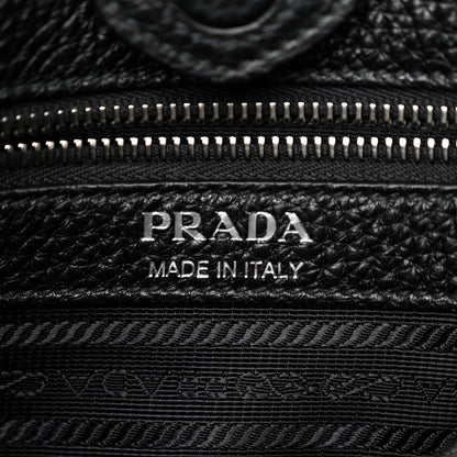 Prada Vitello Daino Soft Hobo Messenger Bag Black 6 of 9