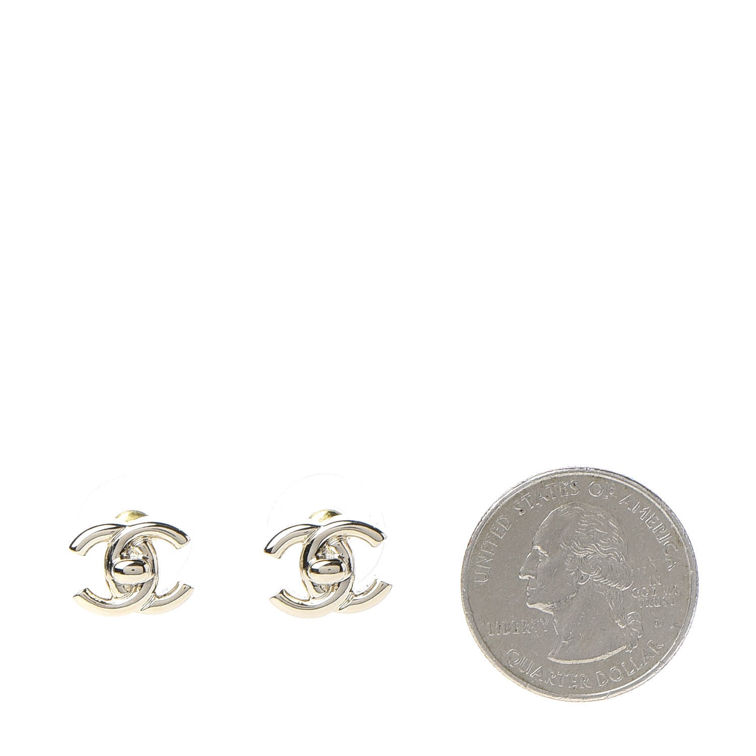 Chanel Metal CC Turnlock Earrings Gold 2 of 5