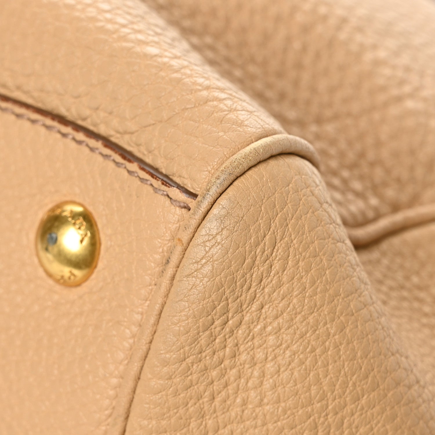 Prada Vitello Daino Top Handle Zip Tote Sughero 7 of 7
