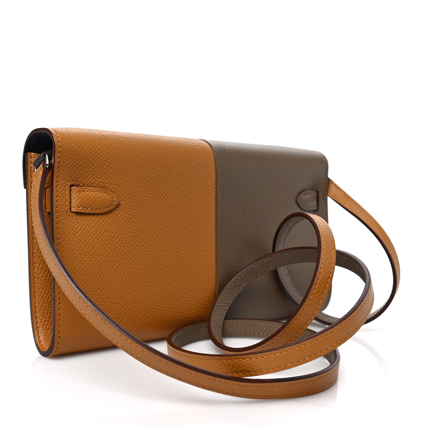 Epsom Casaque Kelly Wallet To Go Etoupe Sesame Blue indigo