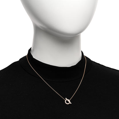 Hermes 18K Rose Gold Diamond Finesse Pendant Necklace 2 of 6