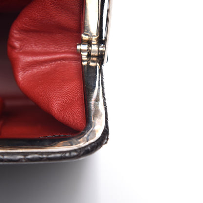 Prada Shiny Crocodile Framed Bag Black 7 of 12