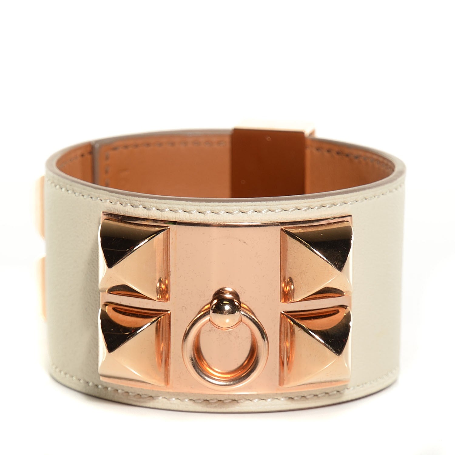 Hermes Swift Collier de Chien CDC Bracelet L Craie 1 of 7