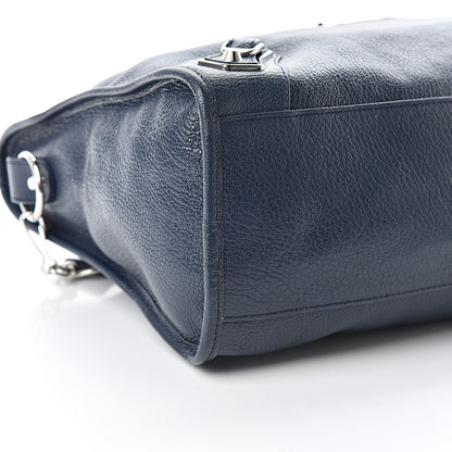 Balenciaga Chevre Silver Metallic Edge Hardware City Bleu Nuit Dark Sea 9 of 12
