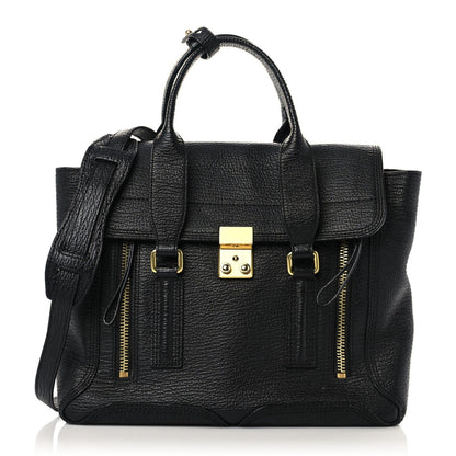 3.1 Phillip Lim Textured Calfskin Medium Pashli Satchel Black 1 of 10