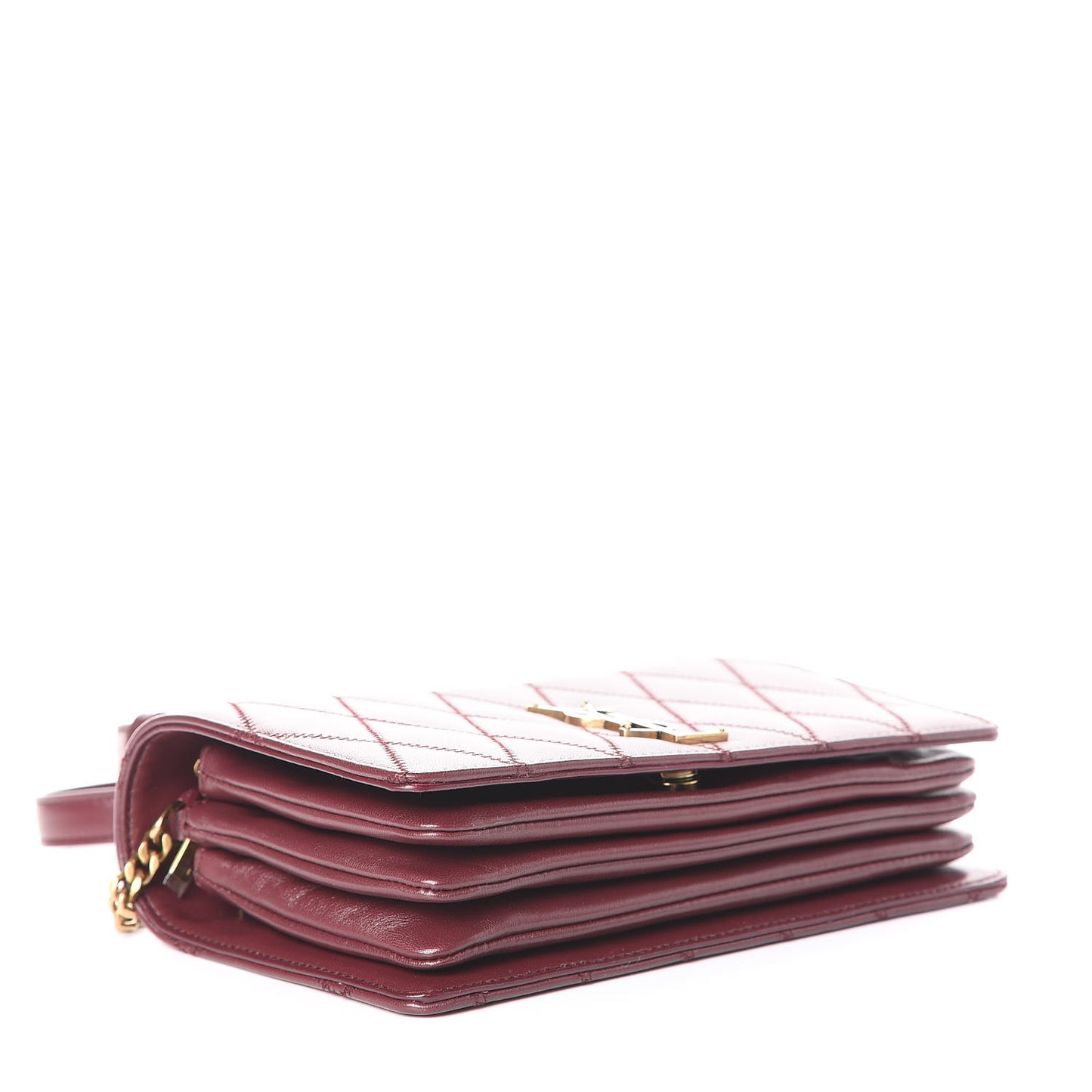 Lambskin Diamond Quilted Angie Chain Bag Burgundy