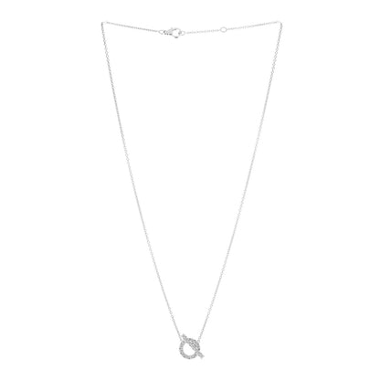 Hermes 18K White Gold Diamond Finesse Pendant Necklace 3 of 5