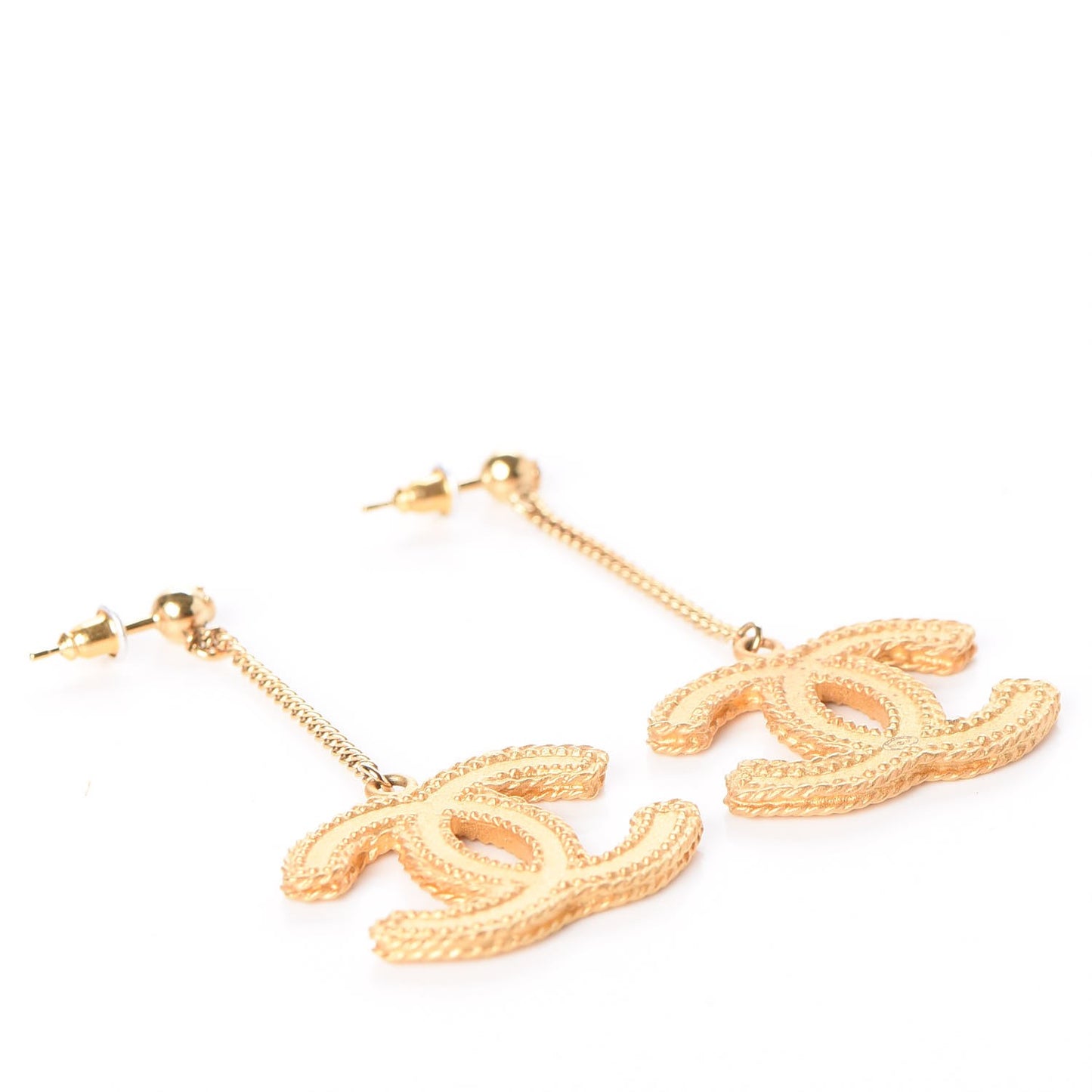 CC Drop Earrings Matte Gold