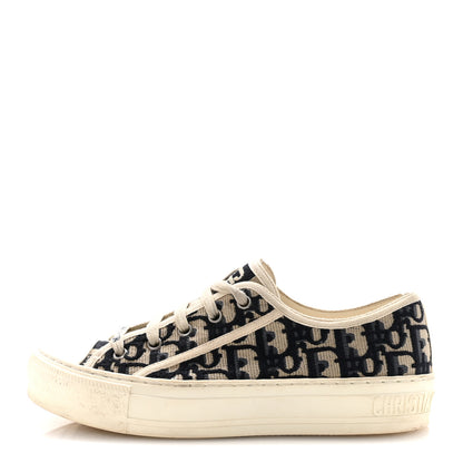Christian Dior Canvas Oblique Walk'N'Dior Low Top Sneakers 36.5 Deep Blue 1 of 10