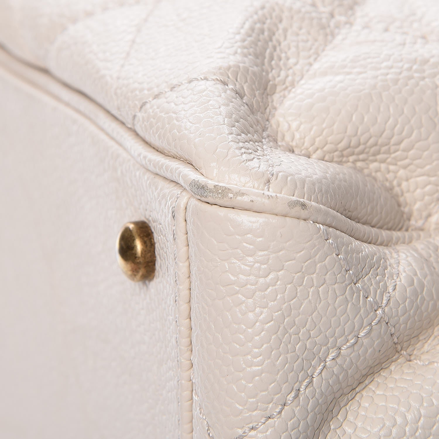 Chanel Glazed Caviar Quilted Small Shiva Tote Dark White 11 of 16