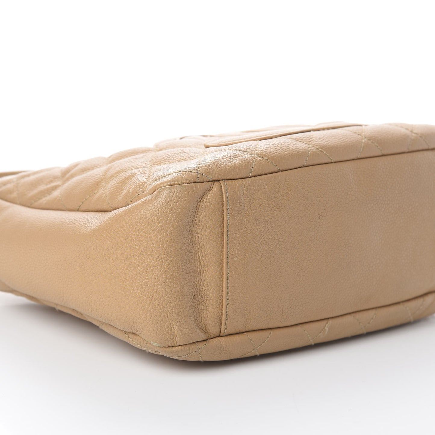 Caviar Quilted Timeless CC Shoulder Bag Beige