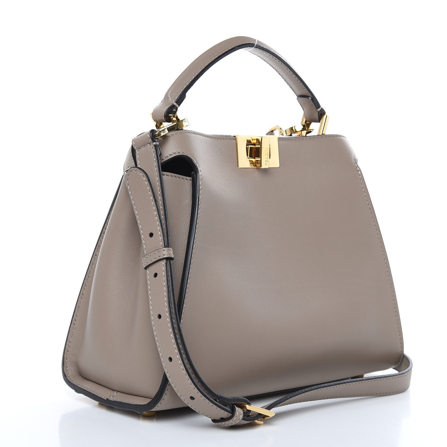 Fendi Vitello Medium Peekaboo Iconic Essentially Satchel Grey 3 of 11