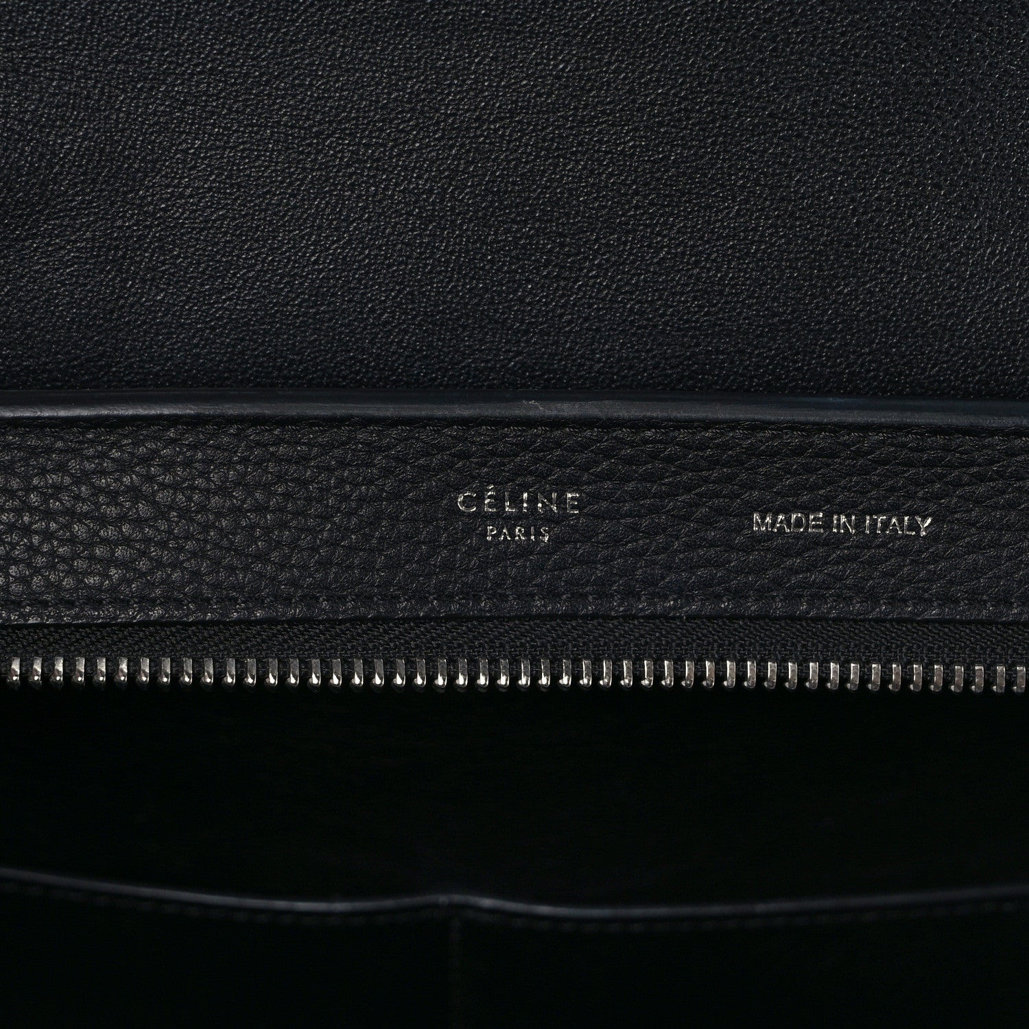Celine Drummed Calfskin Suede Small Trapeze Black 6 of 15