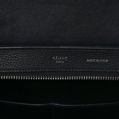 Celine Drummed Calfskin Suede Small Trapeze Black 6 of 15