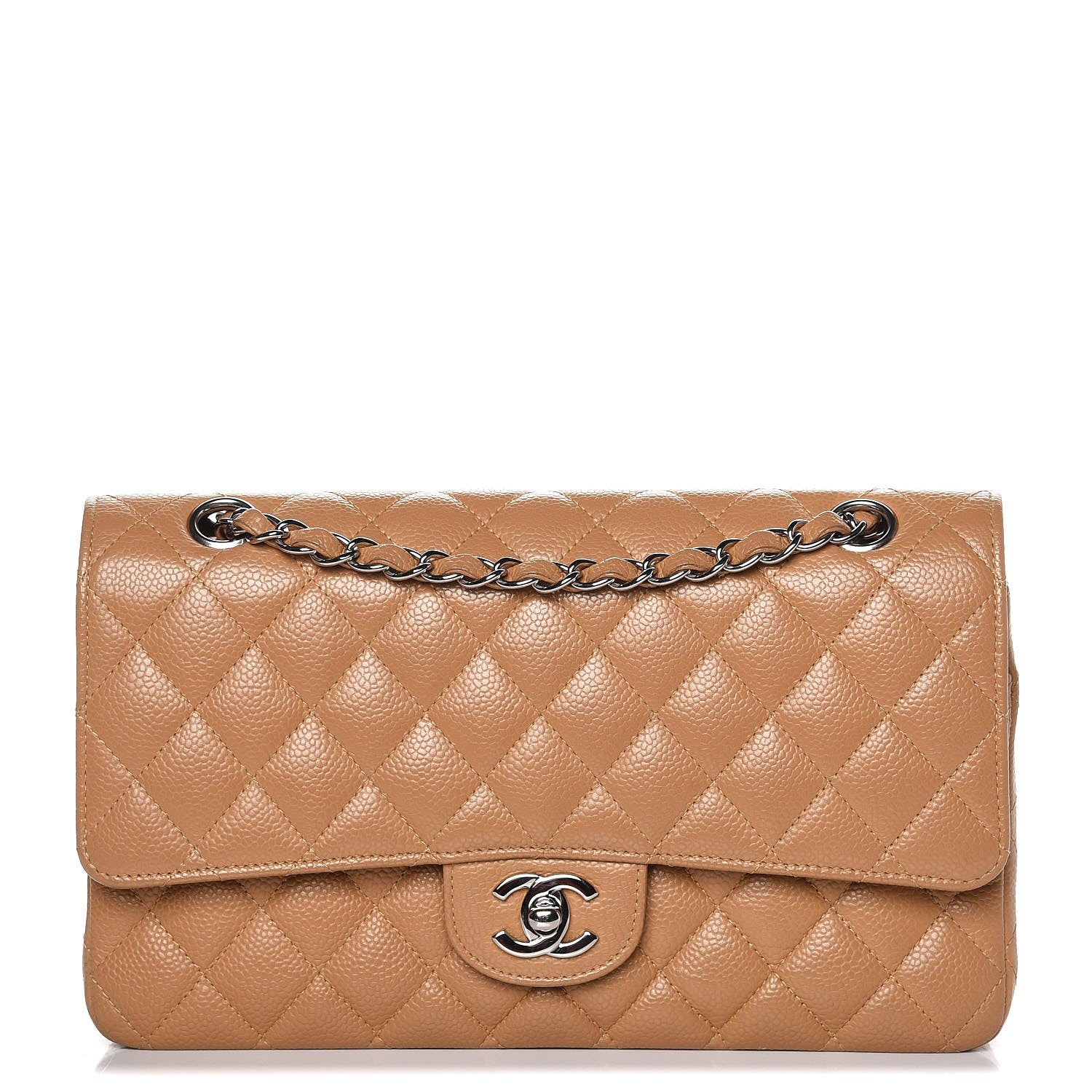 Chanel Caviar Quilted Medium Double Flap Dark Beige 1 of 7