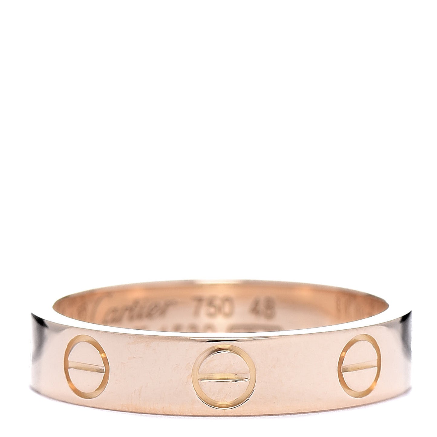 18K Yellow Gold 3.5mm LOVE Wedding Band Ring 48 4.5