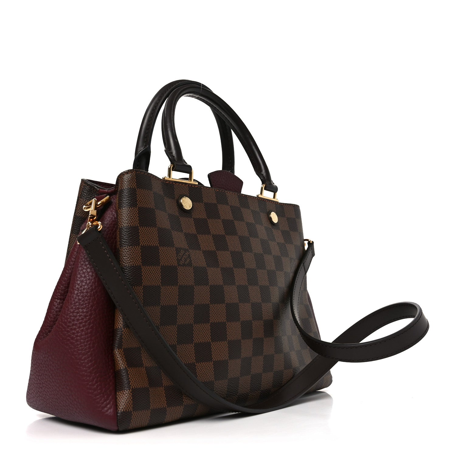 Louis Vuitton Damier Ebene Cuir Taurillon Brittany Bordeaux 3 of 9