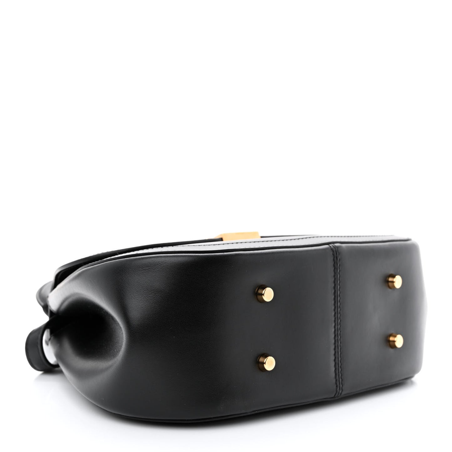 Calfskin Greca Goddess Top Handle Shoulder Bag Black