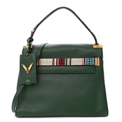 Valentino Garavani Pebbled Calfskin Beaded Medium My Rockstud Frame Bag Green 1 of 10