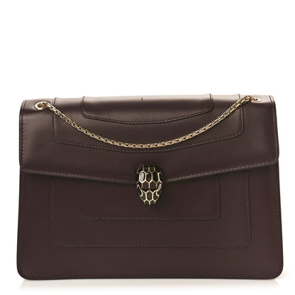 Bulgari Calfskin Serpenti Forever Shoulder Bag Plum 3 of 9