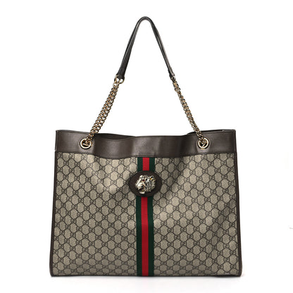 Gucci GG Supreme Monogram Large Rajah Chain Tote Beige New Acero 3 of 13