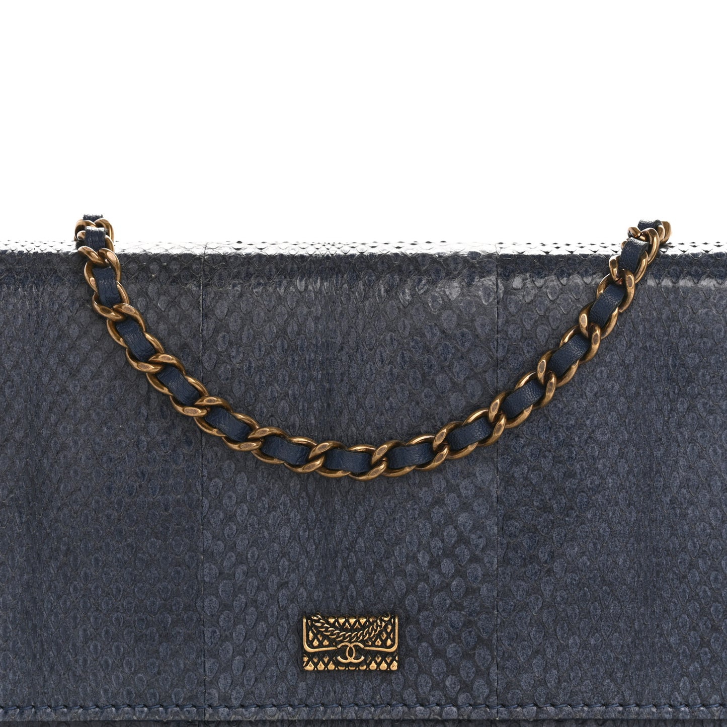 Snakeskin Wallet On Chain WOC Blue