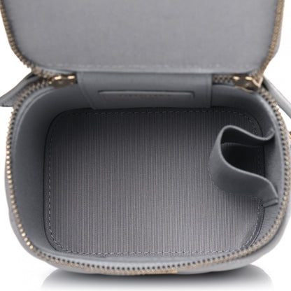 Chanel Lambskin Quilted Top Handle Mini Vanity Case With Chain Grey 4 of 5