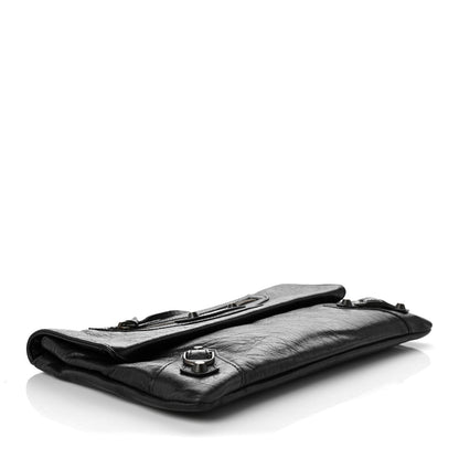 Balenciaga Agneau Classic Hardware Envelope Clutch Black 5 of 10