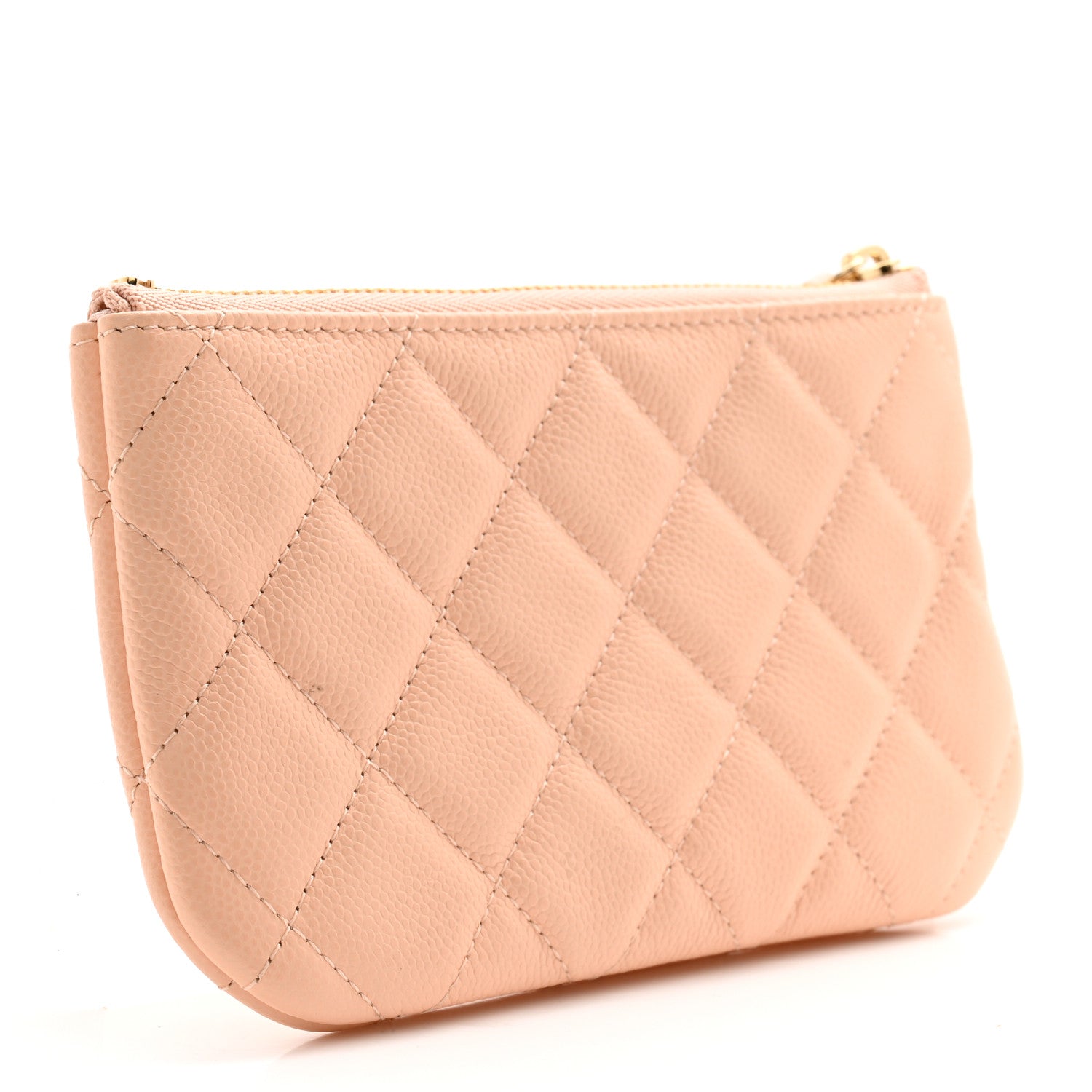 Chanel Caviar Quilted Small Cosmetic Case Beige 3 of 8