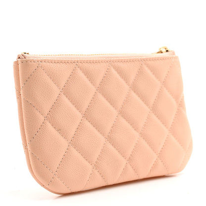 Chanel Caviar Quilted Small Cosmetic Case Beige 3 of 8
