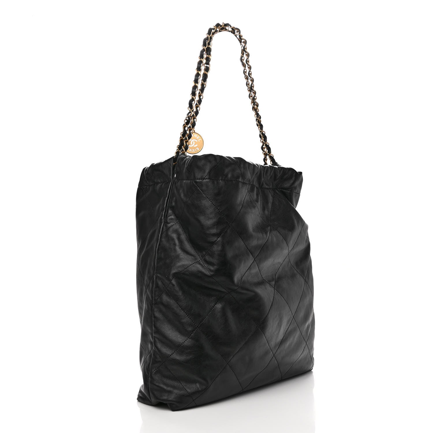 Chanel Shiny Calfskin Quilted Large Chanel 22 Black 3 of 10