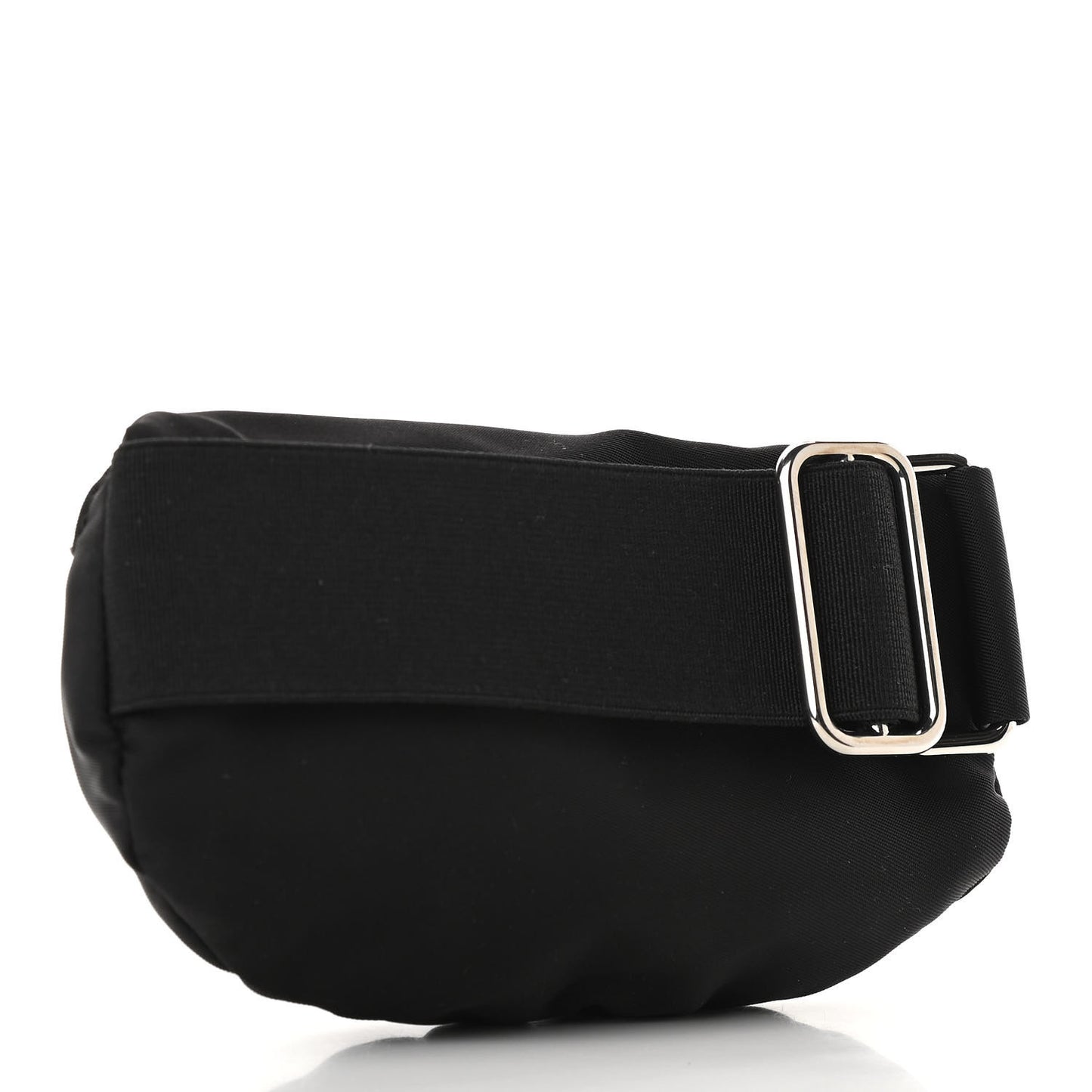 Re-Nylon Travel Saffiano Metal Triangle Logo Mini Arm Pouch Black